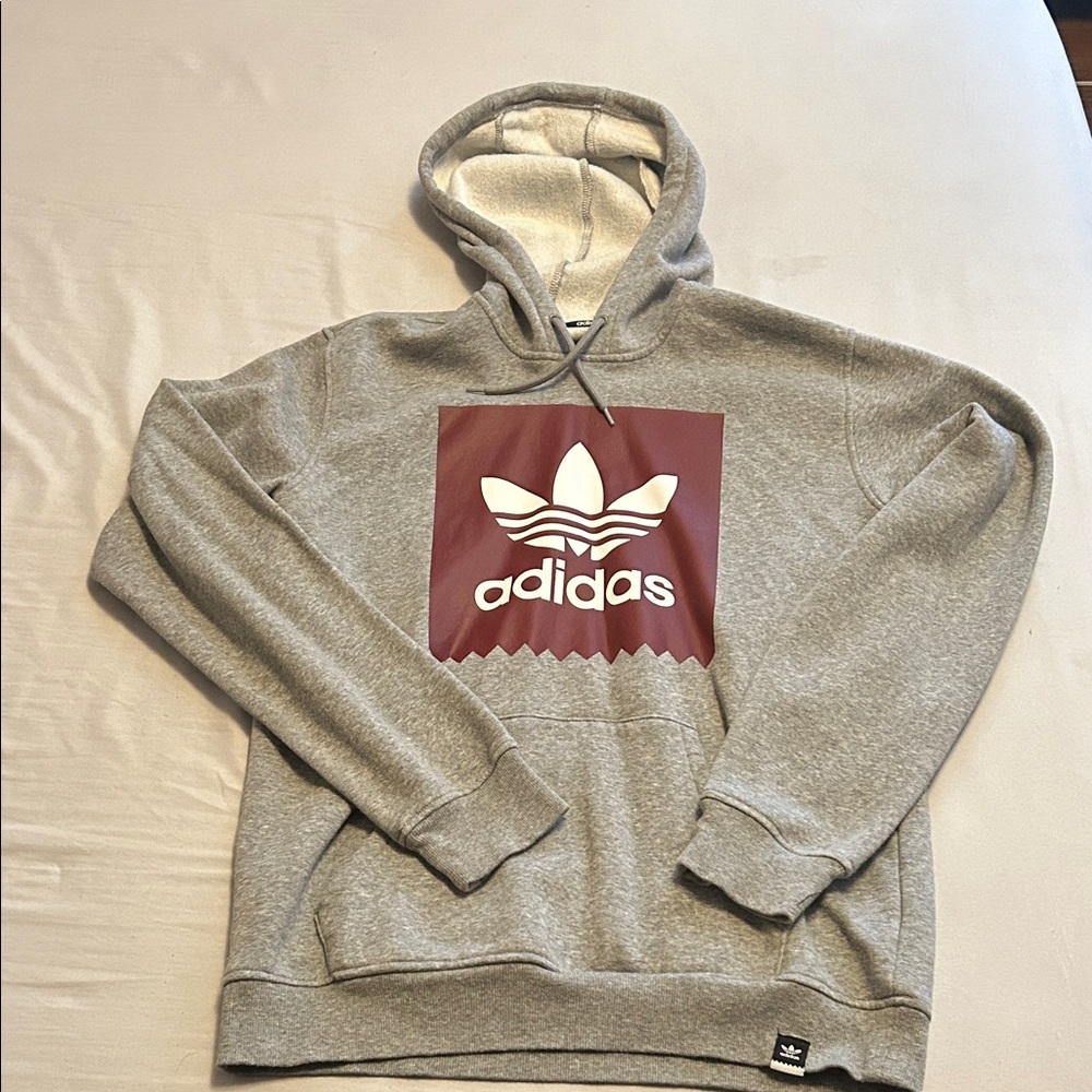 Adidas Gray and Maroon Hoodie for Men looks new